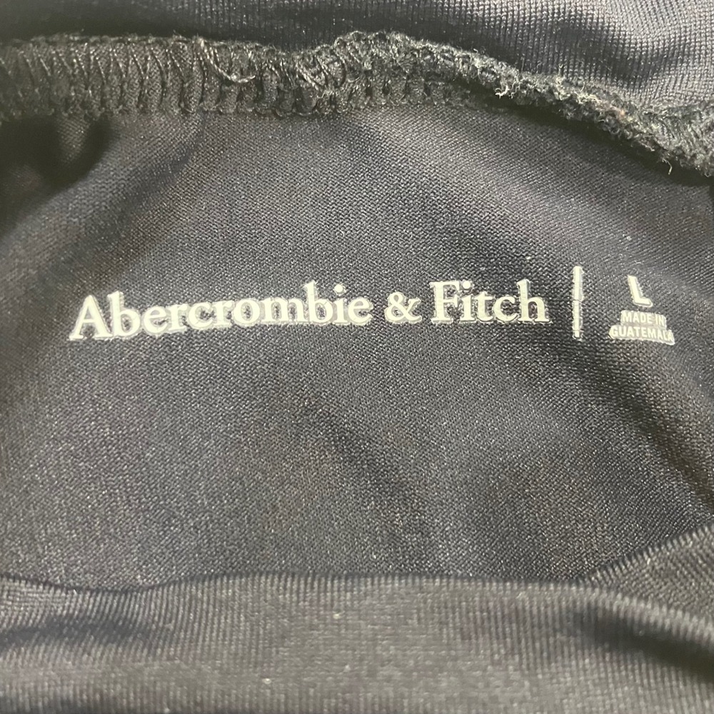 Abercrombie Fitch Black One Shoulder Long Sleeve Bodysuit  Mock Neck‎ Size L - Picture 4 of 9